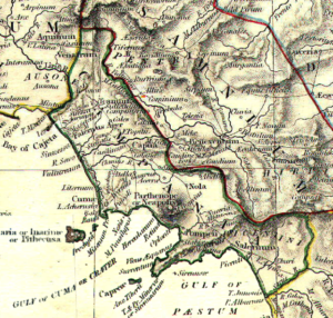 Reference map for Roman Campania felix. William Robert Shepherd. Public domain